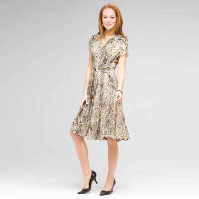 Tie Front Animal Print Dress